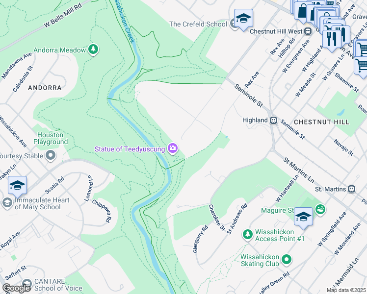 map of restaurants, bars, coffee shops, grocery stores, and more near 537 Rex Avenue in Philadelphia