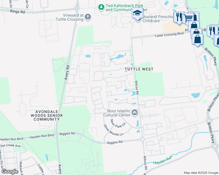 map of restaurants, bars, coffee shops, grocery stores, and more near 4908 Common Market Place in Dublin