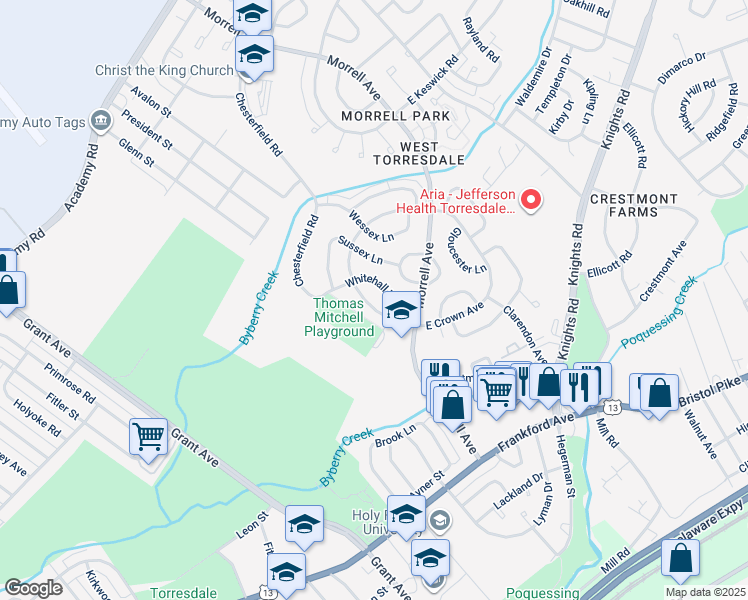 map of restaurants, bars, coffee shops, grocery stores, and more near 3645 West Crown Avenue in Philadelphia