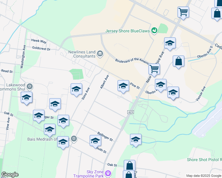 map of restaurants, bars, coffee shops, grocery stores, and more near 1427 East Spruce Street in Lakewood