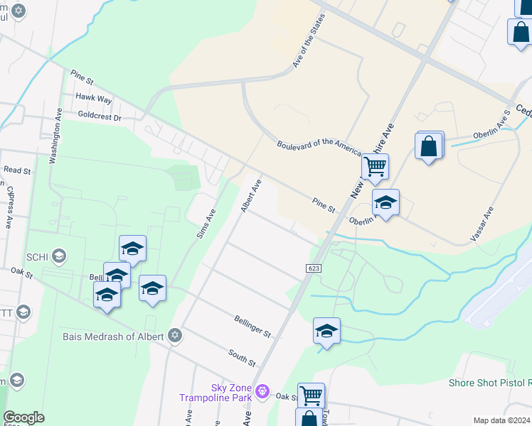 map of restaurants, bars, coffee shops, grocery stores, and more near 1427 East Spruce Street in Lakewood