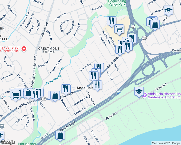 map of restaurants, bars, coffee shops, grocery stores, and more near 1029 Buttonwood Avenue in Andalusia