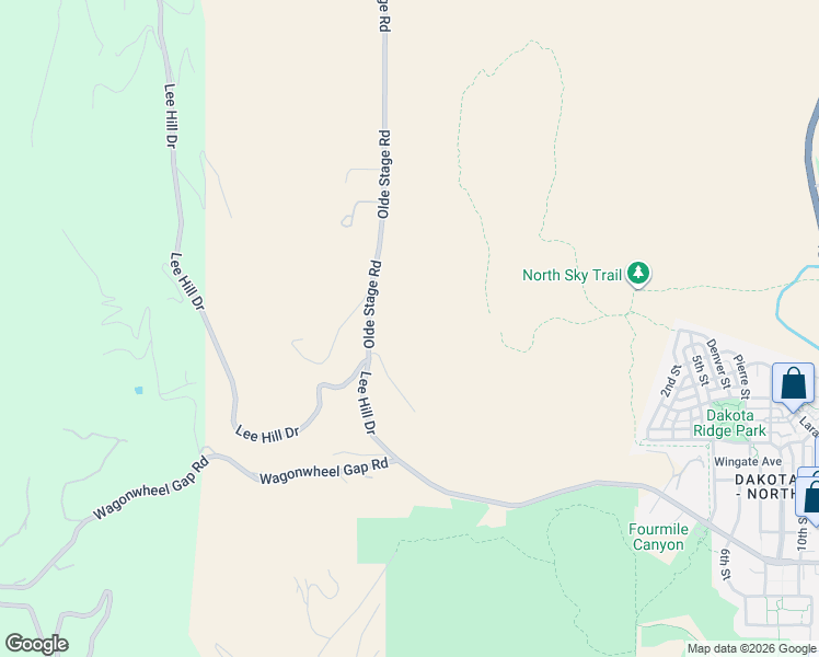 map of restaurants, bars, coffee shops, grocery stores, and more near 5262 Olde Stage Road in Boulder