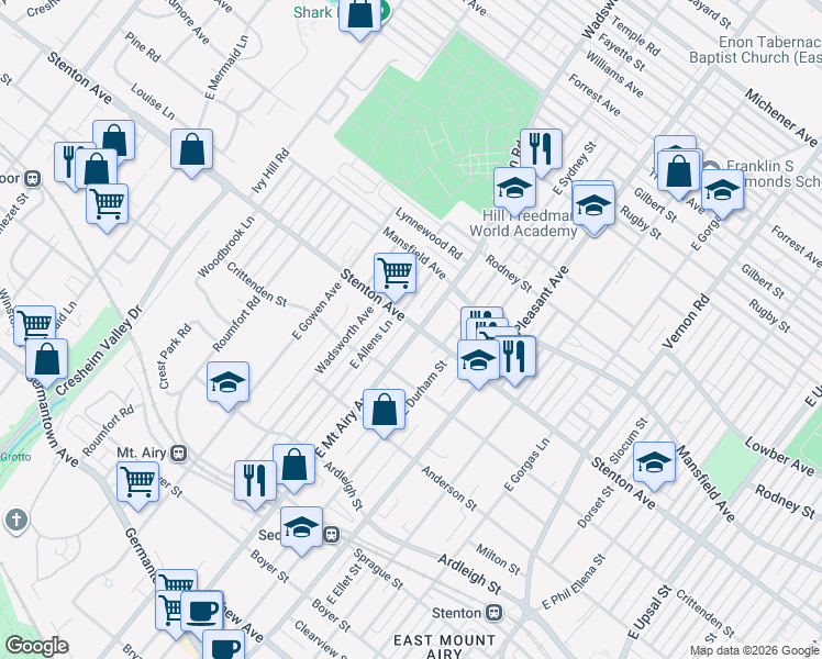 map of restaurants, bars, coffee shops, grocery stores, and more near 913 State Route 4021 in Philadelphia