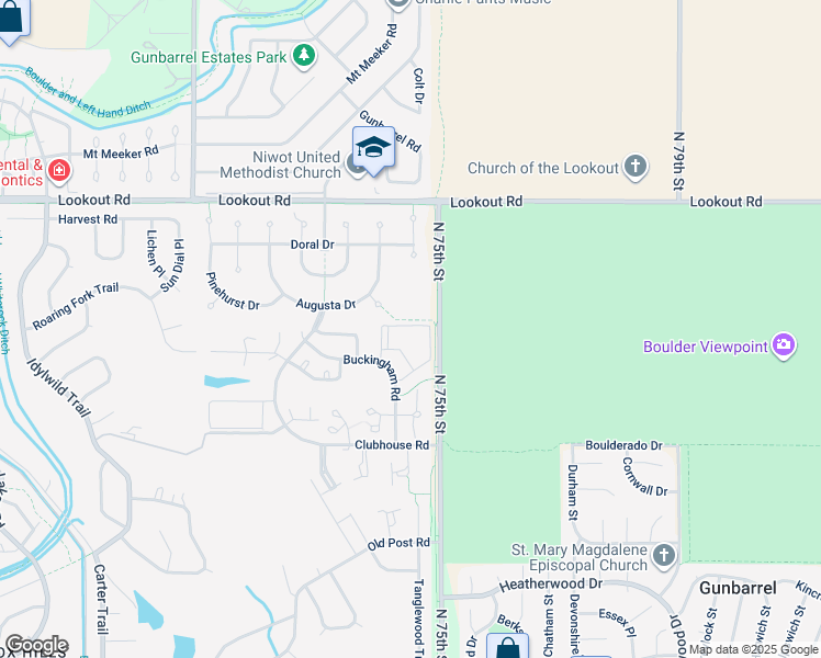 map of restaurants, bars, coffee shops, grocery stores, and more near 5234 Desert Pine Court in Boulder
