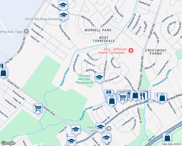map of restaurants, bars, coffee shops, grocery stores, and more near 3631 West Crown Avenue in Philadelphia