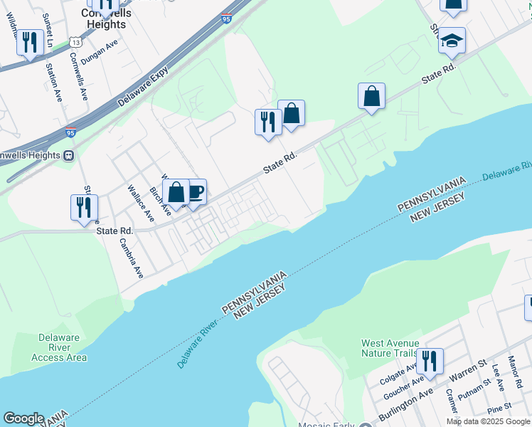 map of restaurants, bars, coffee shops, grocery stores, and more near 111 King Street in Andalusia