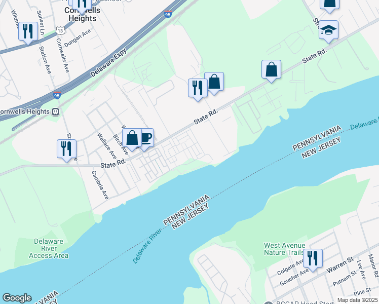 map of restaurants, bars, coffee shops, grocery stores, and more near 111 King Street in Andalusia