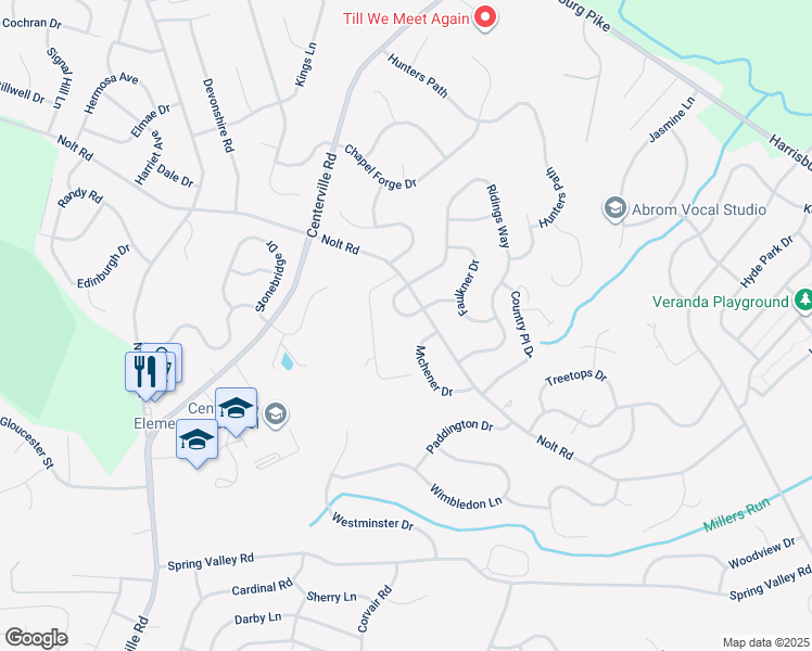 map of restaurants, bars, coffee shops, grocery stores, and more near 2830 O Henry Circle in Lancaster