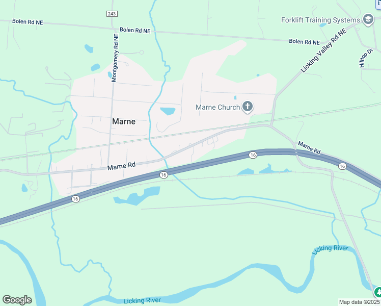 map of restaurants, bars, coffee shops, grocery stores, and more near 12886 County Highway 585 in Newark