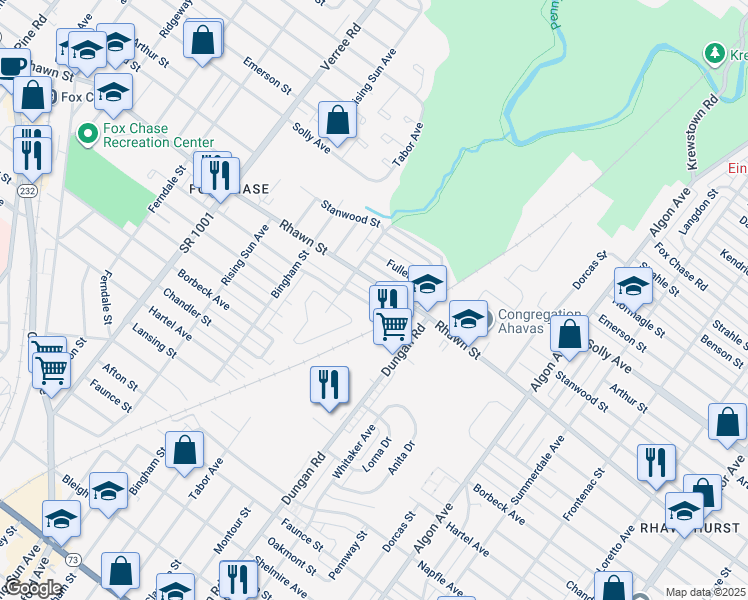 map of restaurants, bars, coffee shops, grocery stores, and more near 1223 Ripley St in Philadelphia