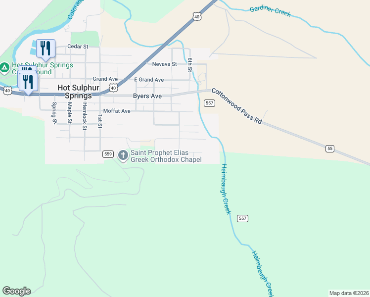 map of restaurants, bars, coffee shops, grocery stores, and more near 663 Ridgeway Ave in Granby