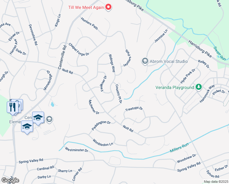 map of restaurants, bars, coffee shops, grocery stores, and more near 171 Ridings Way in Lancaster