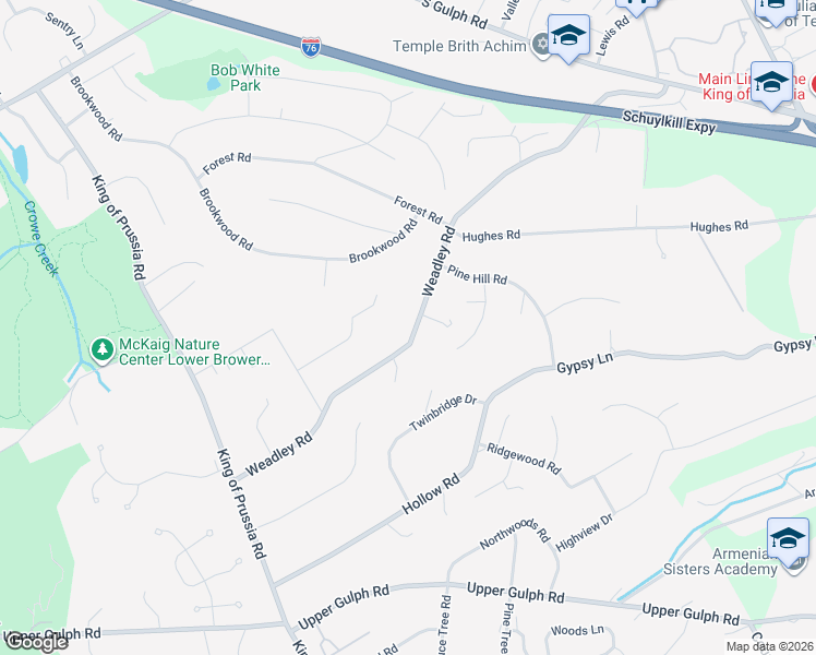 map of restaurants, bars, coffee shops, grocery stores, and more near 110 Ivywood Lane in Wayne