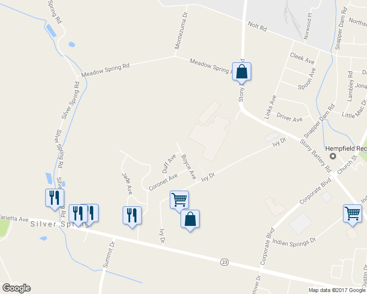 map of restaurants, bars, coffee shops, grocery stores, and more near 978 Boyce Avenue in Lancaster