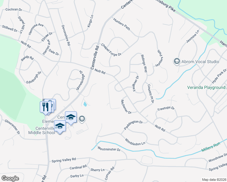 map of restaurants, bars, coffee shops, grocery stores, and more near 2842 O Henry Circle in Lancaster