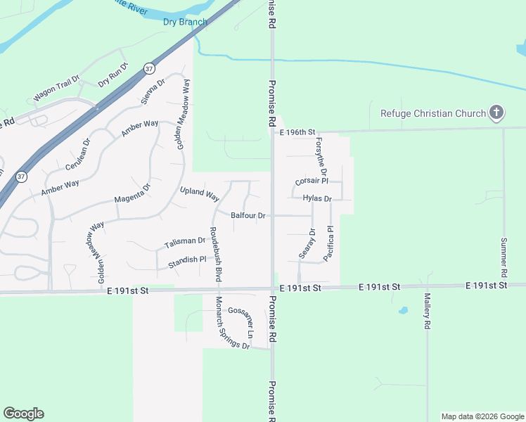 map of restaurants, bars, coffee shops, grocery stores, and more near 11016 Balfour Drive in Noblesville