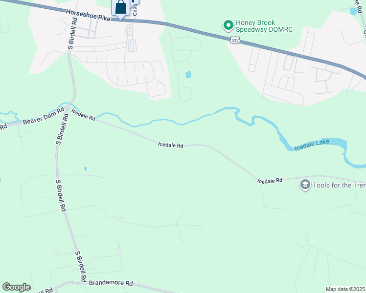 map of restaurants, bars, coffee shops, grocery stores, and more near 472 Icedale Road in Honey Brook