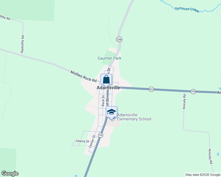 map of restaurants, bars, coffee shops, grocery stores, and more near in Adamsville