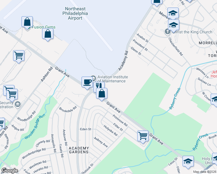 map of restaurants, bars, coffee shops, grocery stores, and more near in Philadelphia