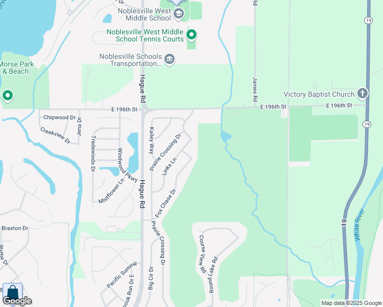 map of restaurants, bars, coffee shops, grocery stores, and more near 19424 Fox Chase Drive in Noblesville