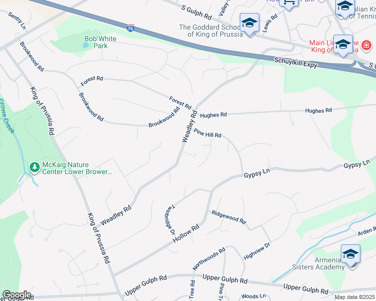 map of restaurants, bars, coffee shops, grocery stores, and more near 702 Weadley Road in Wayne