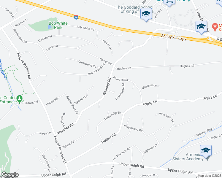 map of restaurants, bars, coffee shops, grocery stores, and more near 702 Weadley Road in Wayne