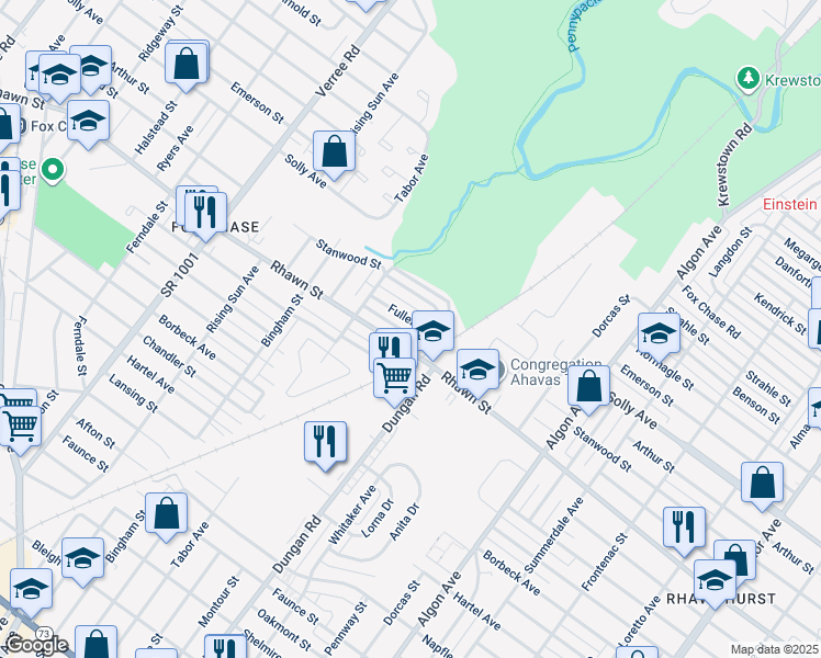 map of restaurants, bars, coffee shops, grocery stores, and more near 1236 Fuller Street in Philadelphia