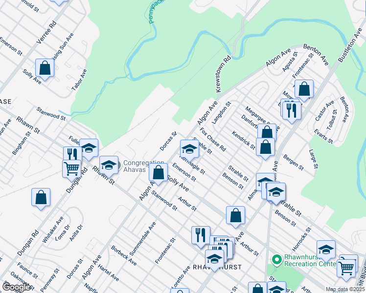 map of restaurants, bars, coffee shops, grocery stores, and more near 1616 Benson Street in Philadelphia