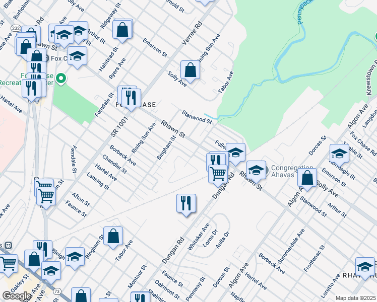 map of restaurants, bars, coffee shops, grocery stores, and more near 1129 Ripley Street in Philadelphia