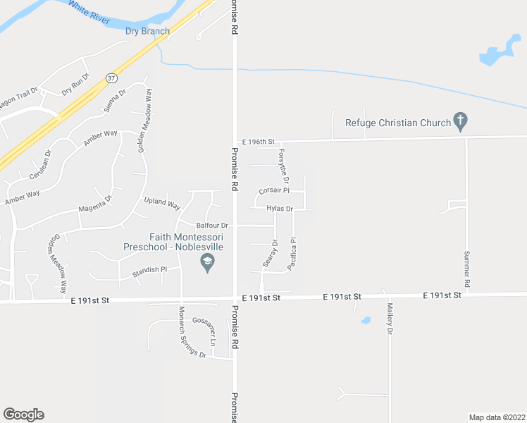 map of restaurants, bars, coffee shops, grocery stores, and more near 11141 Hylas Drive in Noblesville