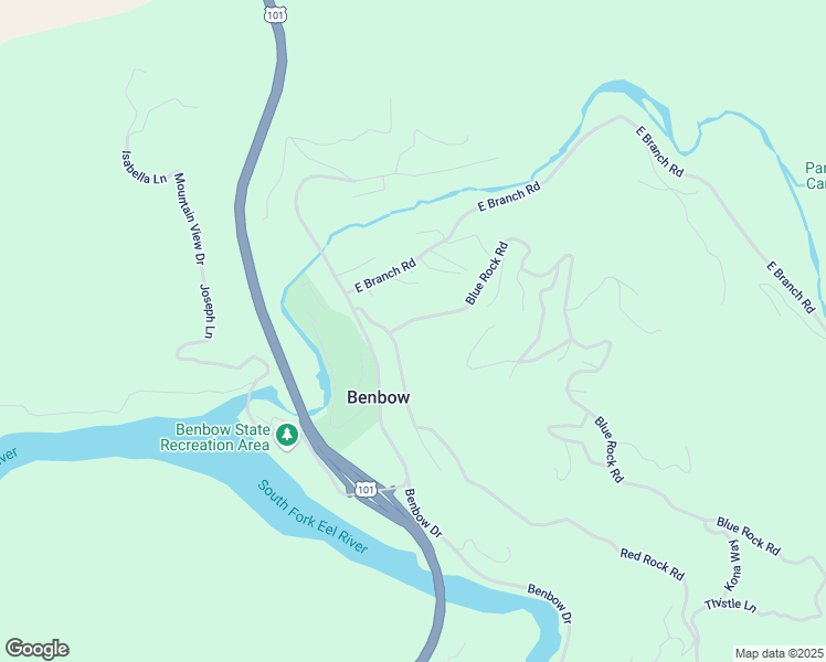 map of restaurants, bars, coffee shops, grocery stores, and more near 91 Fairway Drive in Garberville
