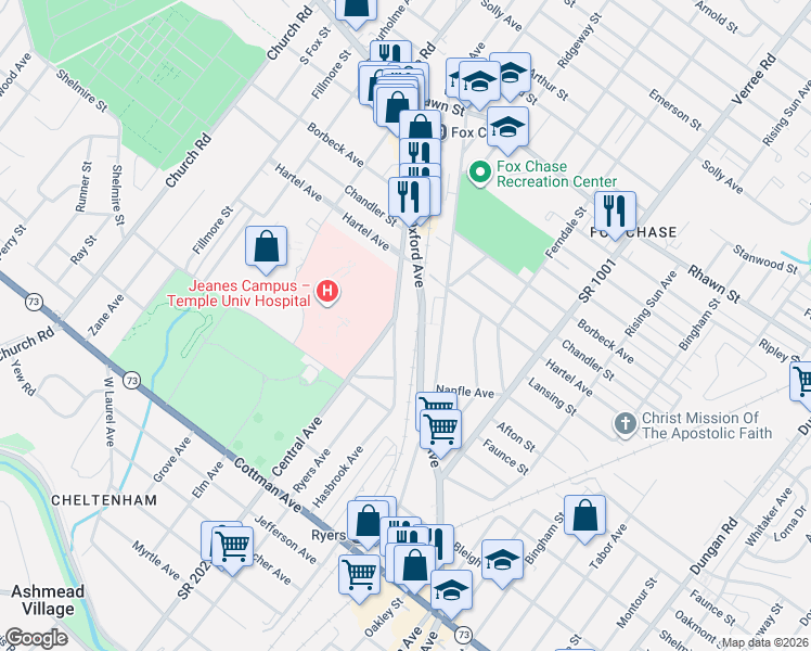 map of restaurants, bars, coffee shops, grocery stores, and more near 7722 Hasbrook Avenue in Philadelphia