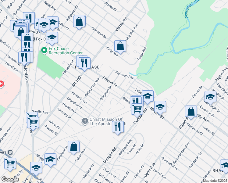 map of restaurants, bars, coffee shops, grocery stores, and more near in Philadelphia