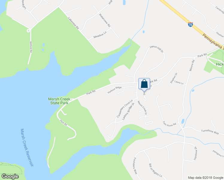 map of restaurants, bars, coffee shops, grocery stores, and more near 1899 Harbour Ridge Lane in Downingtown