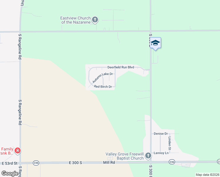 map of restaurants, bars, coffee shops, grocery stores, and more near 2685 Red Birch Drive in Anderson