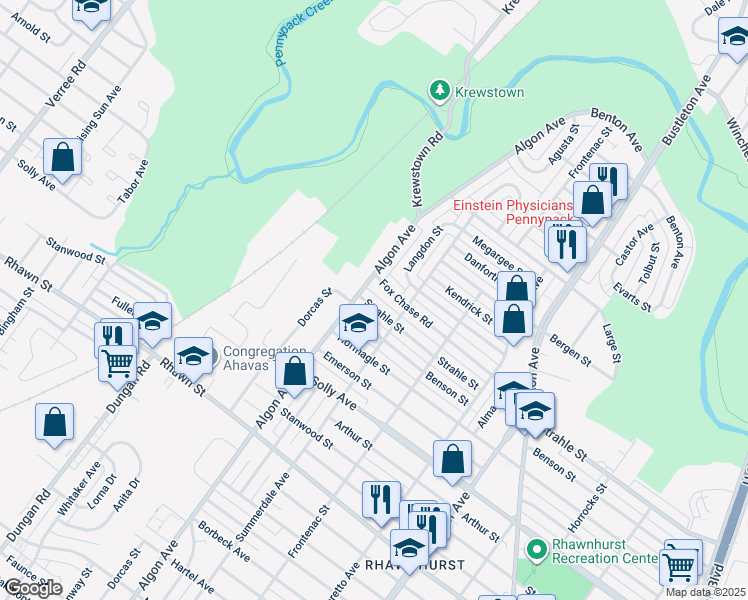 map of restaurants, bars, coffee shops, grocery stores, and more near 1609 Strahle Street in Philadelphia