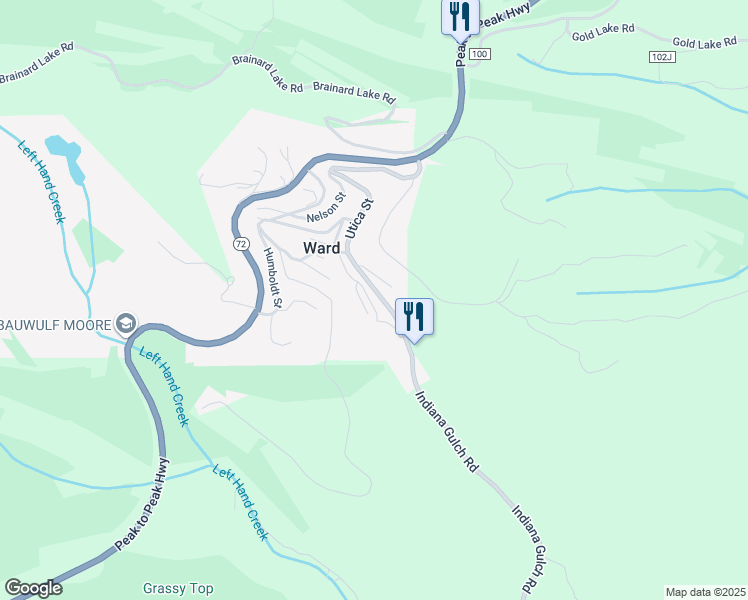 map of restaurants, bars, coffee shops, grocery stores, and more near 10 Utica Street in Ward