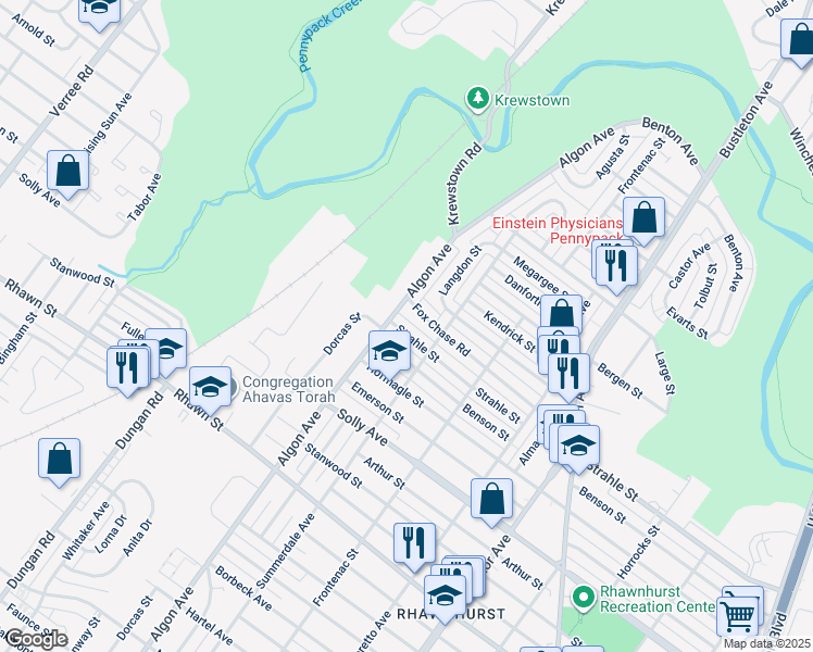 map of restaurants, bars, coffee shops, grocery stores, and more near 1609 Strahle Street in Philadelphia