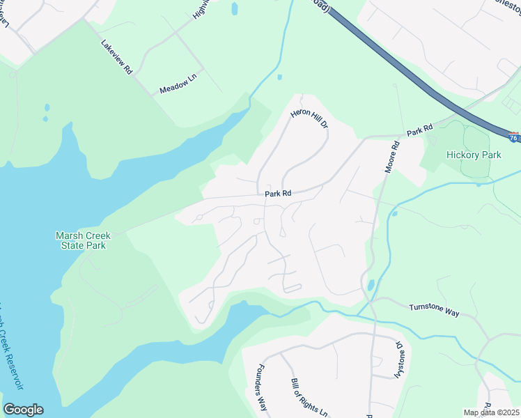 map of restaurants, bars, coffee shops, grocery stores, and more near 101 Harbour Ridge Lane in Downingtown