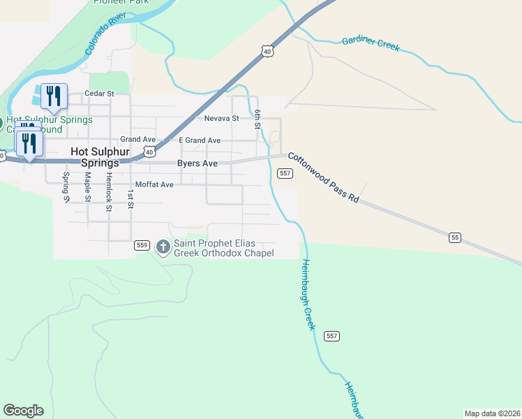 map of restaurants, bars, coffee shops, grocery stores, and more near 605 Sumner Avenue in Granby
