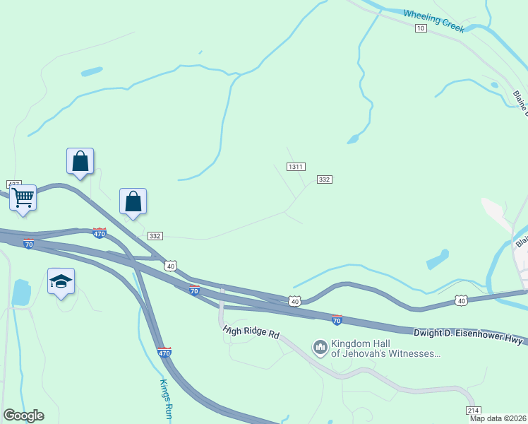 map of restaurants, bars, coffee shops, grocery stores, and more near 52745 Summit Avenue in Saint Clairsville