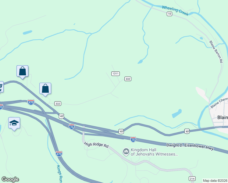 map of restaurants, bars, coffee shops, grocery stores, and more near 52817 Summit Avenue in Saint Clairsville