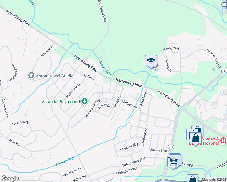 map of restaurants, bars, coffee shops, grocery stores, and more near 1452 Banner Drive in Lancaster