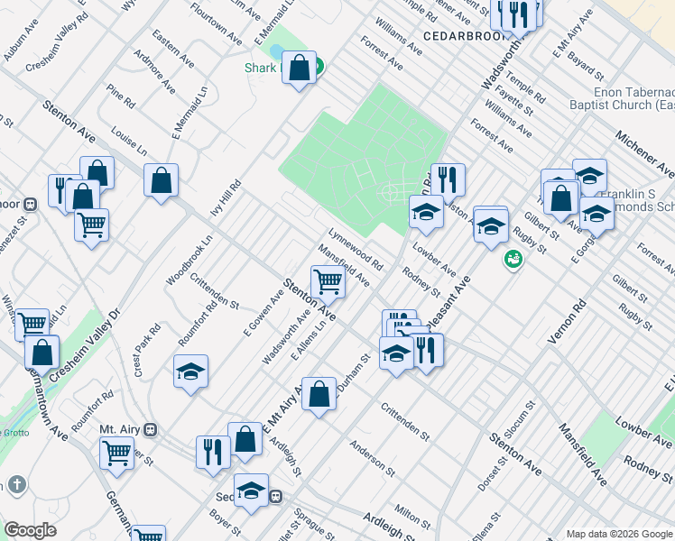 map of restaurants, bars, coffee shops, grocery stores, and more near 910 Plainfield Street in Philadelphia