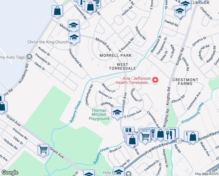 map of restaurants, bars, coffee shops, grocery stores, and more near 3531 West Crown Avenue in Philadelphia