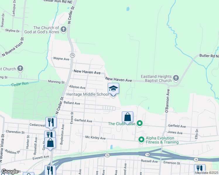 map of restaurants, bars, coffee shops, grocery stores, and more near 545 New Haven Avenue in Newark
