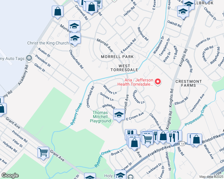 map of restaurants, bars, coffee shops, grocery stores, and more near 3527 West Crown Avenue in Philadelphia