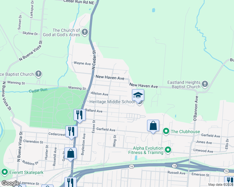 map of restaurants, bars, coffee shops, grocery stores, and more near 484 Allston Avenue in Newark