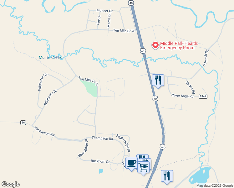 map of restaurants, bars, coffee shops, grocery stores, and more near 899 Saddle Ridge Cir in Granby